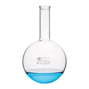 Long narrow neck round glass boiling flask 2000ml, CA-11152000