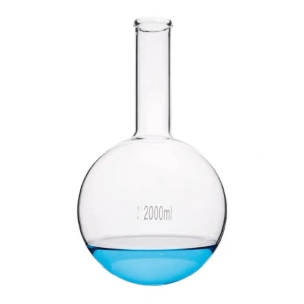 Long narrow neck round glass boiling flask 1000ml, CA-11151000