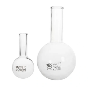 Long narrow neck round glass boiling flask 200ml, CA-11150200