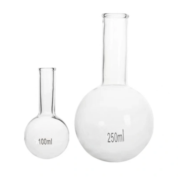 Long narrow neck round glass boiling flask 200ml, CA-11150200