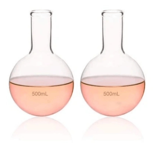 Short Wide Neck Glass Boiling Flask 500ml, CA-11170500