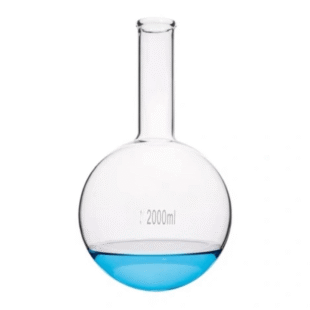 Borosilicate Glass Long Narrow Neck Round Bottom Boiling Flask 1000ml for Chemical Laboratory, CA-11151000
