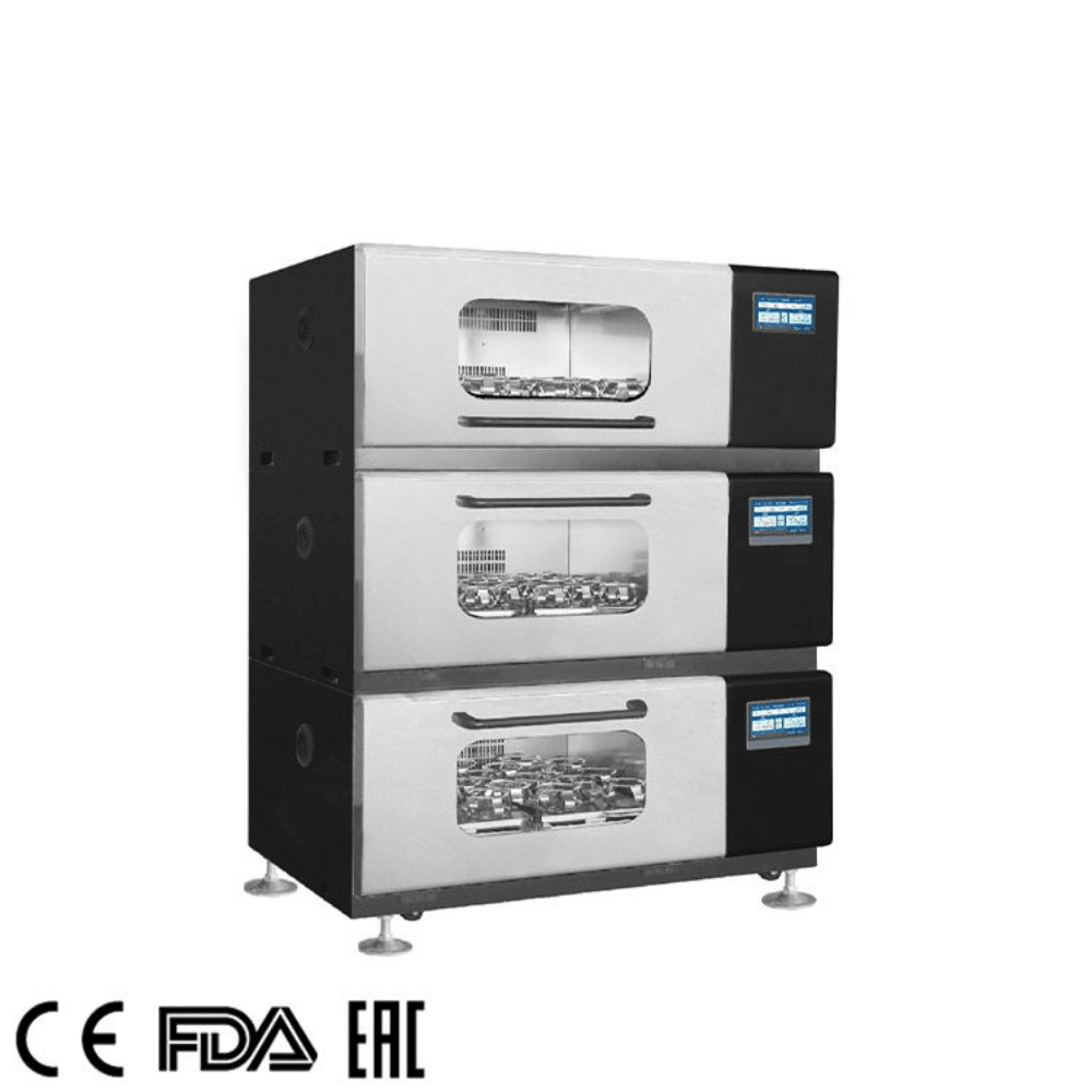 Stacked-Thermostatic-Oscillator-ICB-2S103-ICB-2S203.png Stacked Thermostatic Shaker Oscillator with Three Stackable Layers, CA-ICB-2S103, ICB-2S203