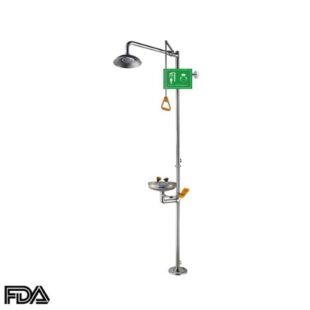 Wall Mounted Emergency Eye Face Wash Shower Combination Station, CA-EEW-317